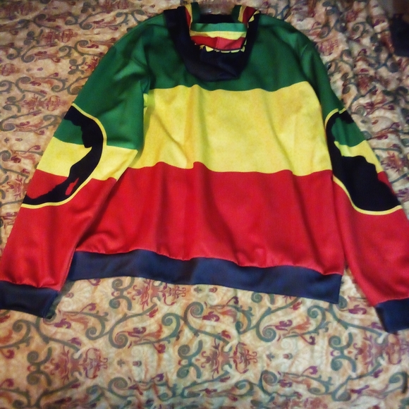 Men's Afrocentric Hoodie Jacket 2xlt Big & Tall - Picture 4 of 10